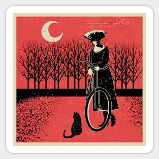 Cat cycle beardsley tribute Sticker